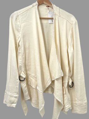 Free People Linen Blend Open Blazer